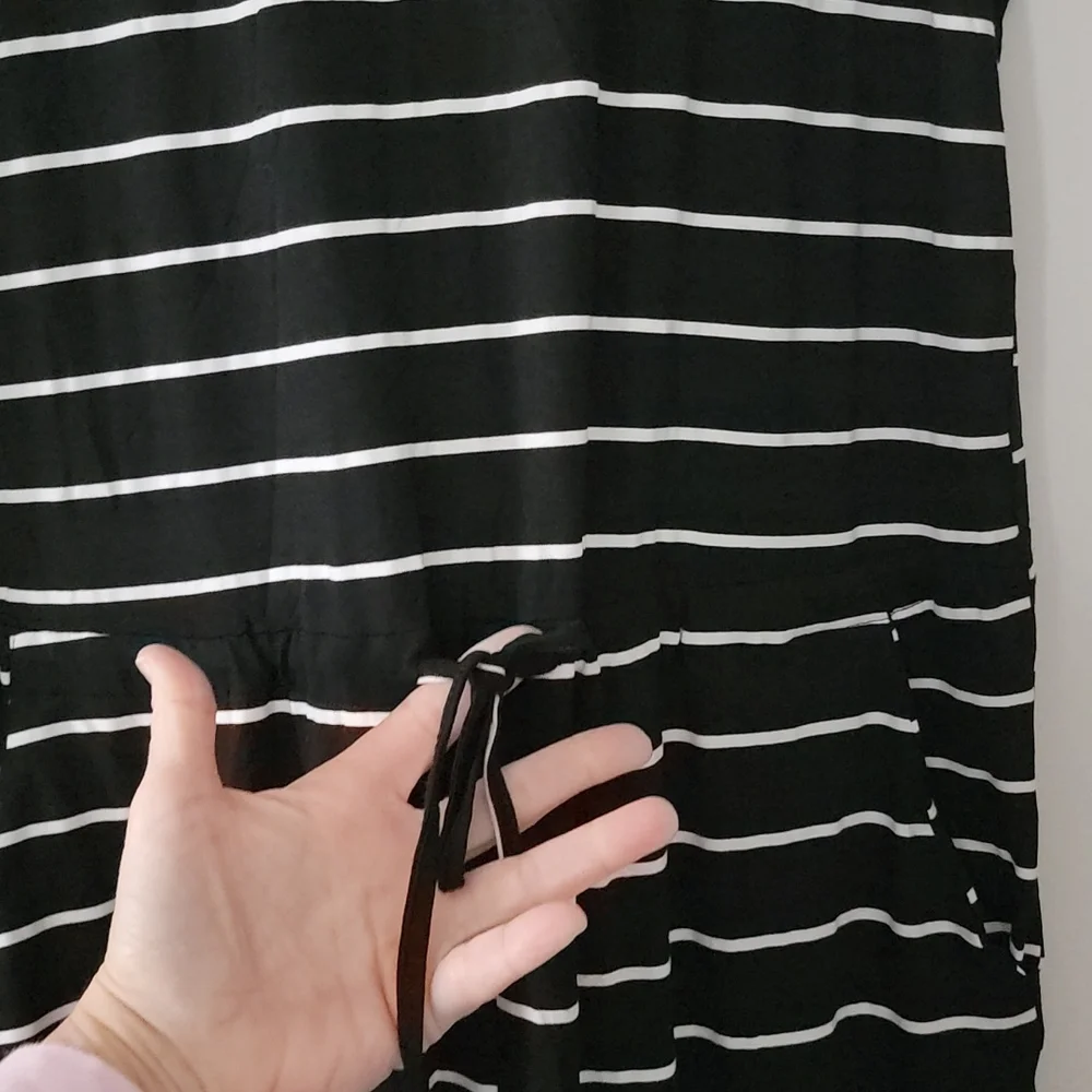 SOLD - NWT Black and White Striped Jumpsuit - Picture 3 of 7
